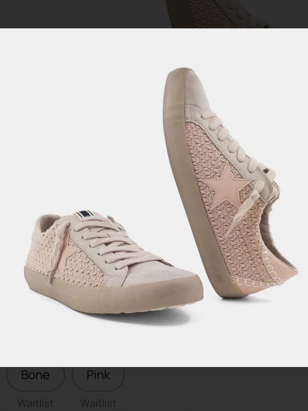 Shu Shop Paula Mauve Woven Women’s Casual Knit Star Sneaker in Blush